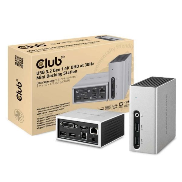Club 3D CSV-3104D USB Type A 4K UHD Mini Docking Station